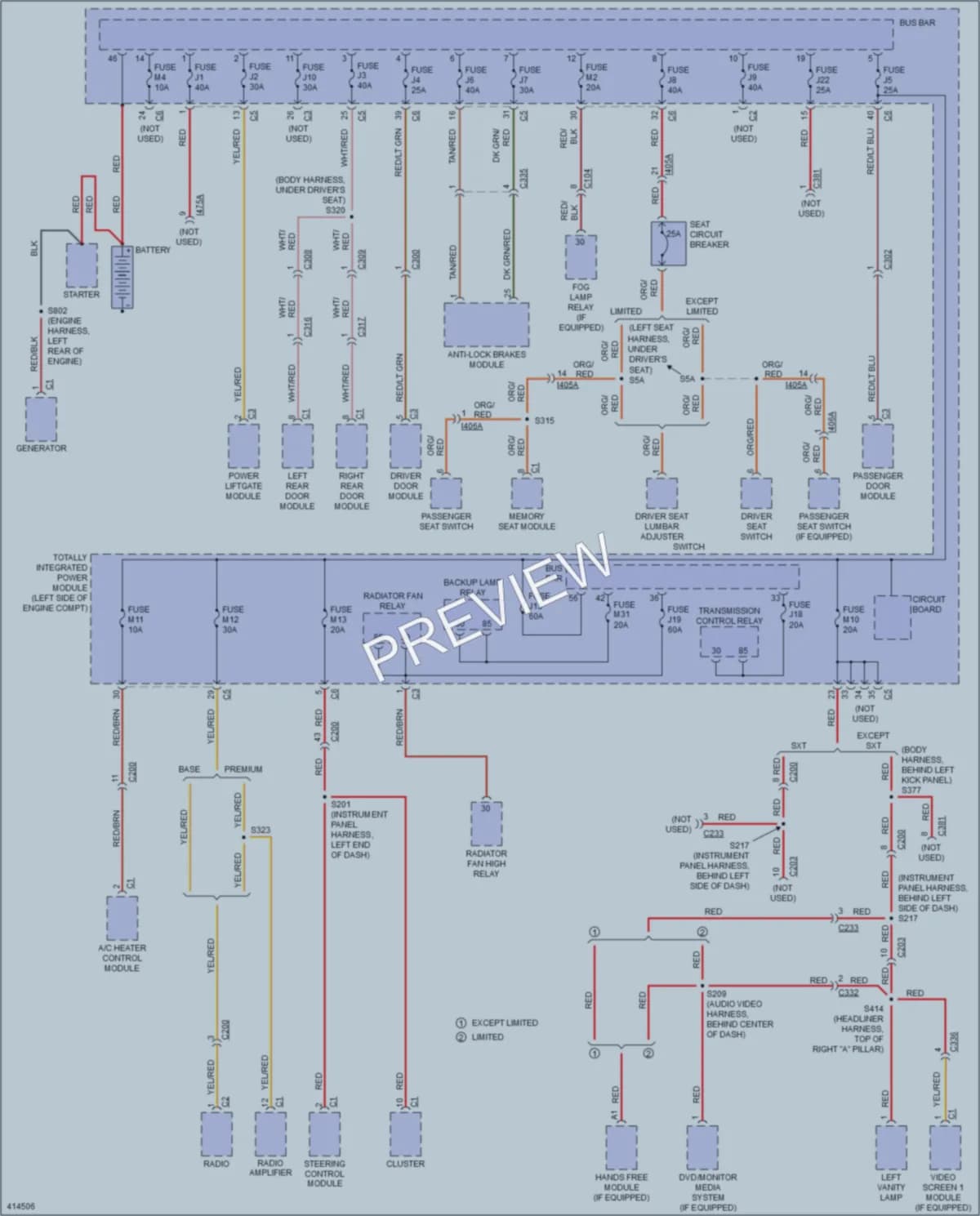 2013 Chrysler TownCountry Power Distribution wiring diagram preview