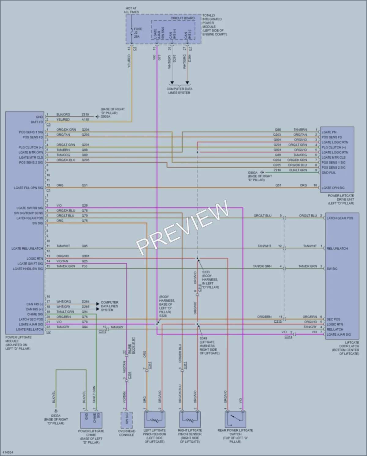 2013 Chrysler TownCountry Trunk Tailgate Fuel Door wiring diagram preview
