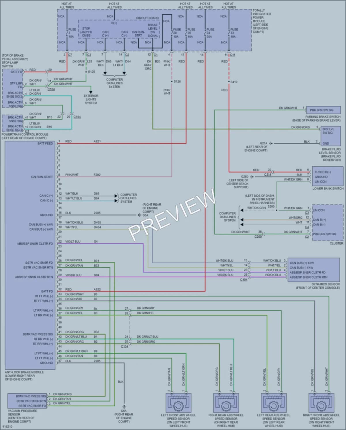 2013 Dodge Avenger Anti Lock Brakes wiring diagram preview