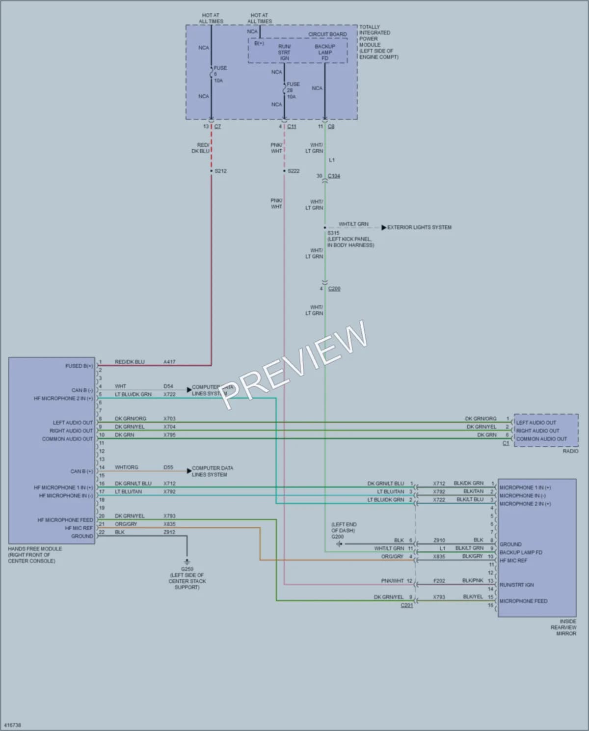 2013 Dodge Avenger Radio wiring diagram preview