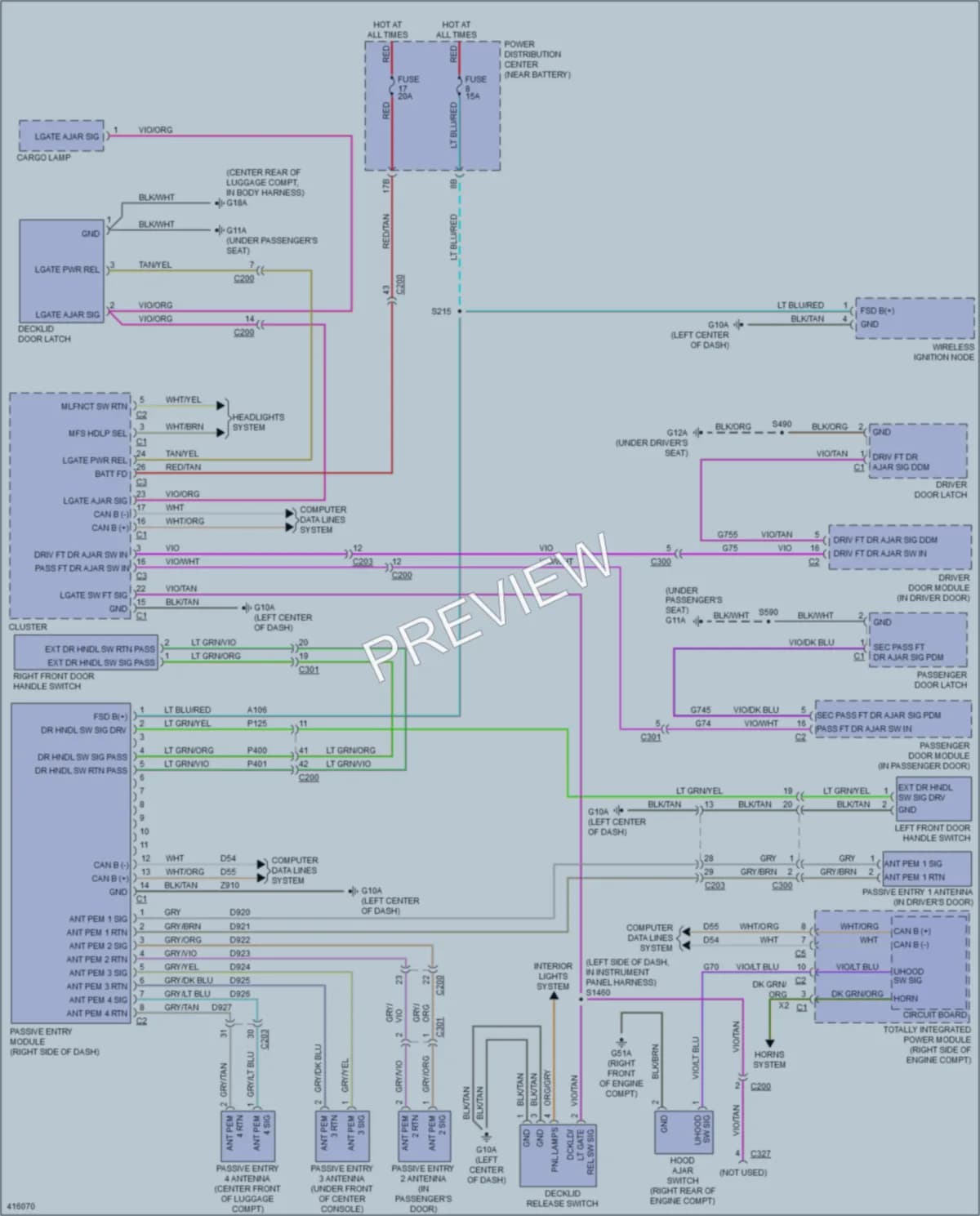 2013 Dodge Challenger Anti Theft wiring diagram preview