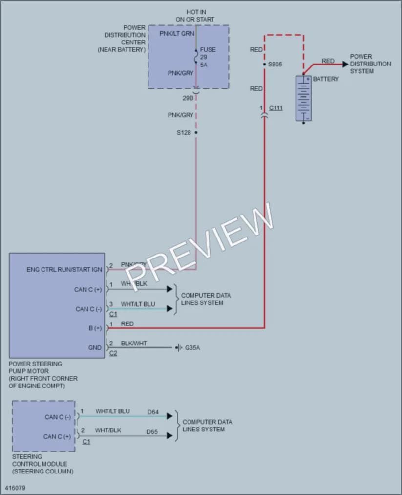 2013 Dodge Challenger Electronic Power Steering wiring diagram preview