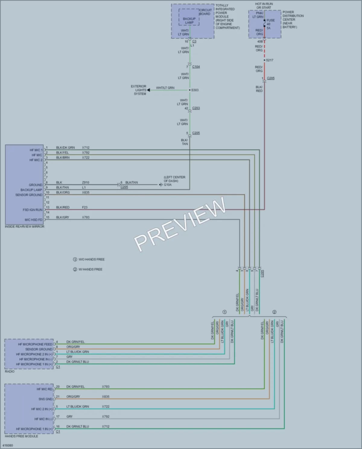 2013 Dodge Challenger Power Mirrors wiring diagram preview