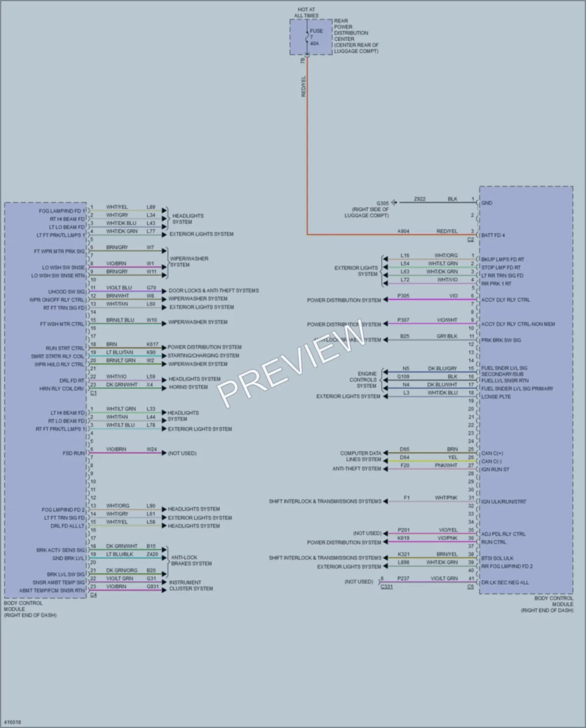 2013 Dodge Charger Body Control Modules wiring diagram preview