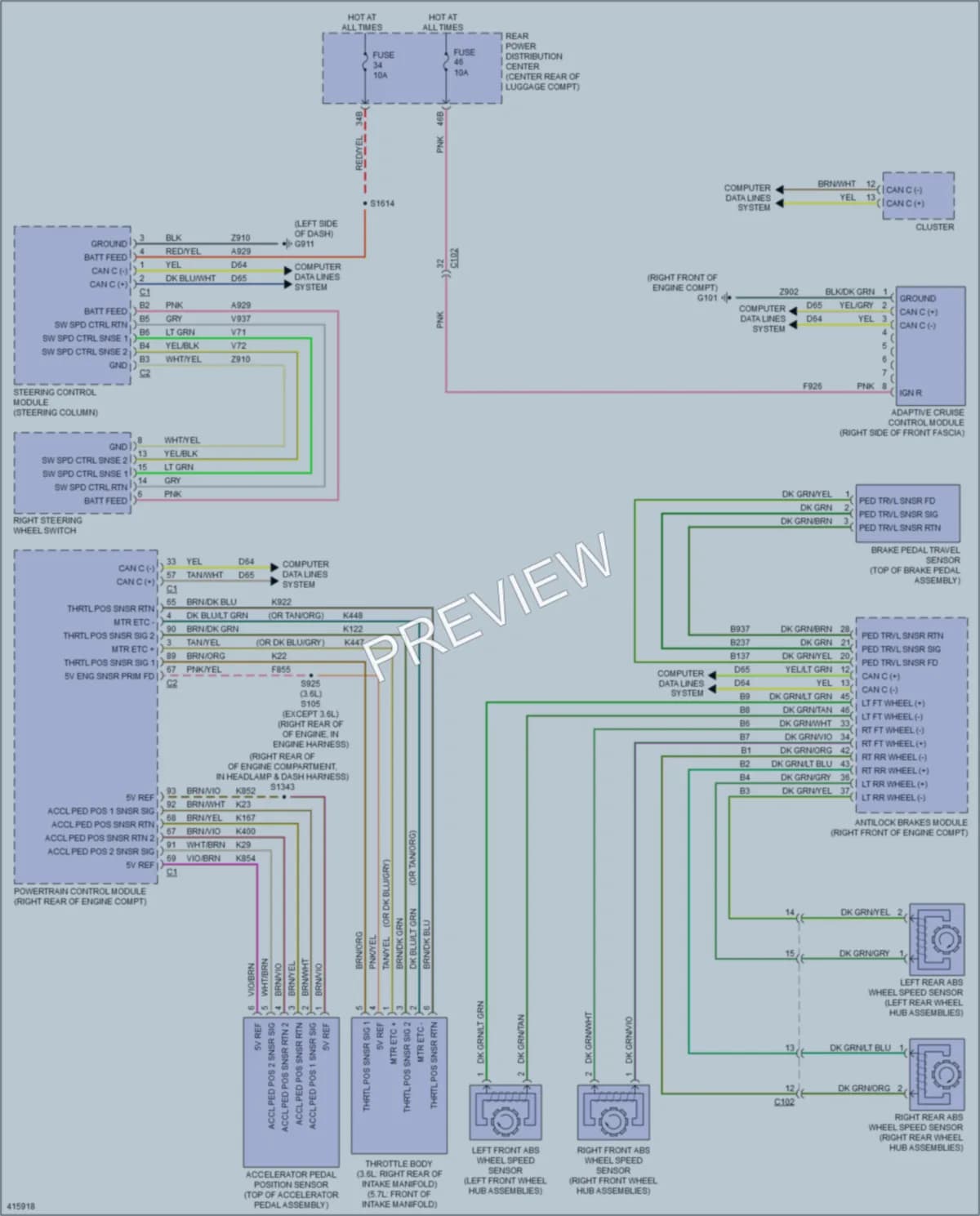 2013 Dodge Charger Cruise Control wiring diagram preview