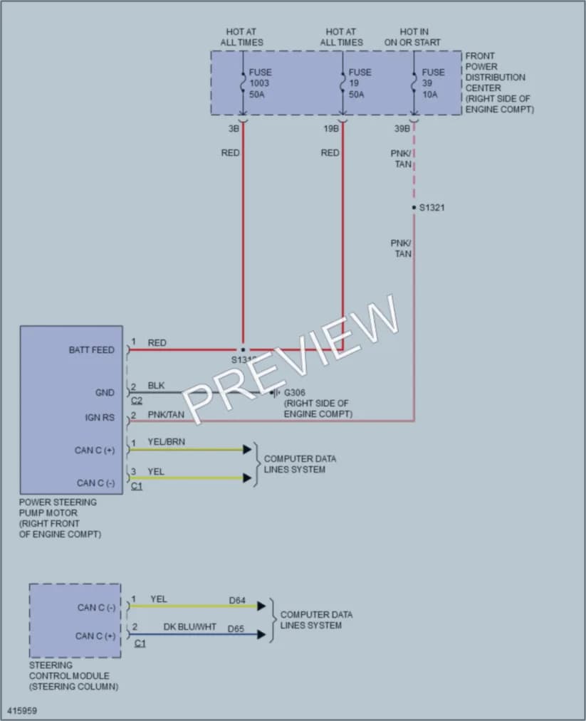 2013 Dodge Charger Electronic Power Steering wiring diagram preview