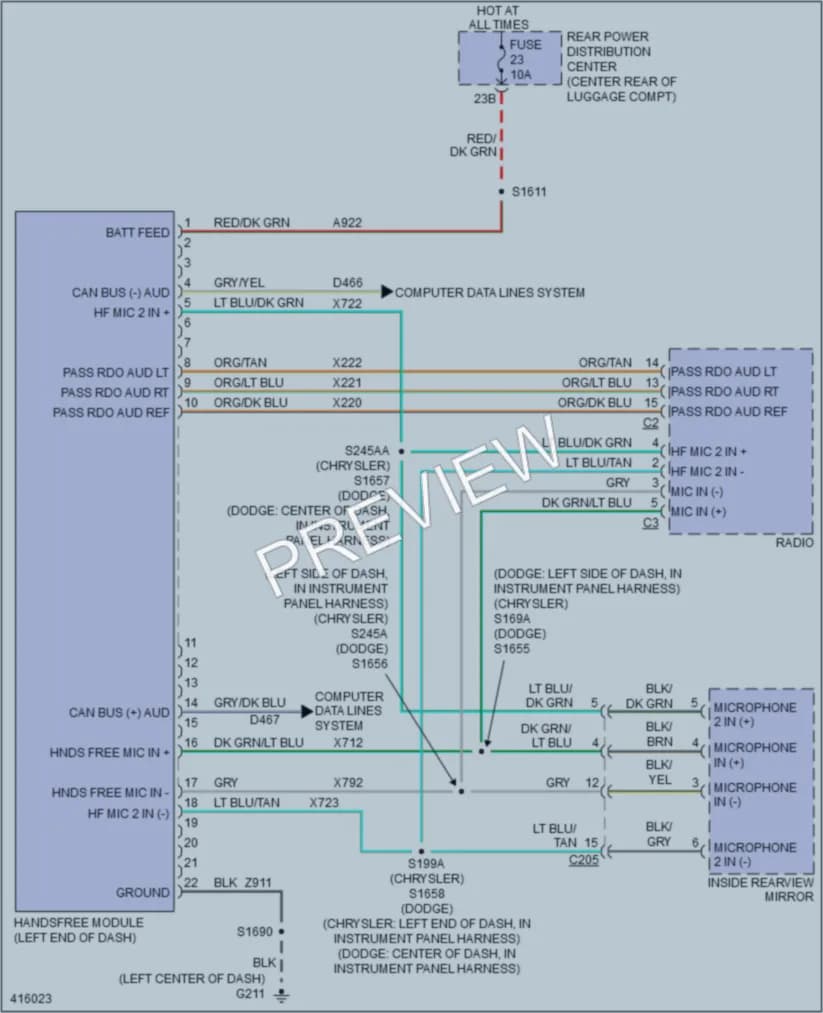 2013 Dodge Charger Radio wiring diagram preview