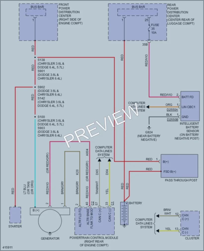 2013 Dodge Charger Starting Charging wiring diagram preview