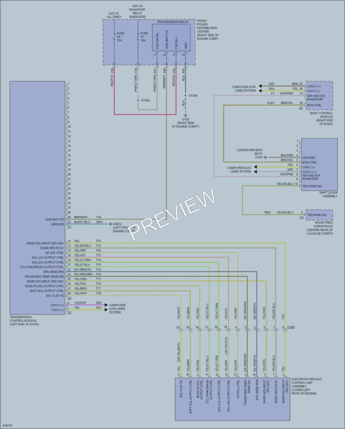 2013 Dodge Charger Transmission wiring diagram preview