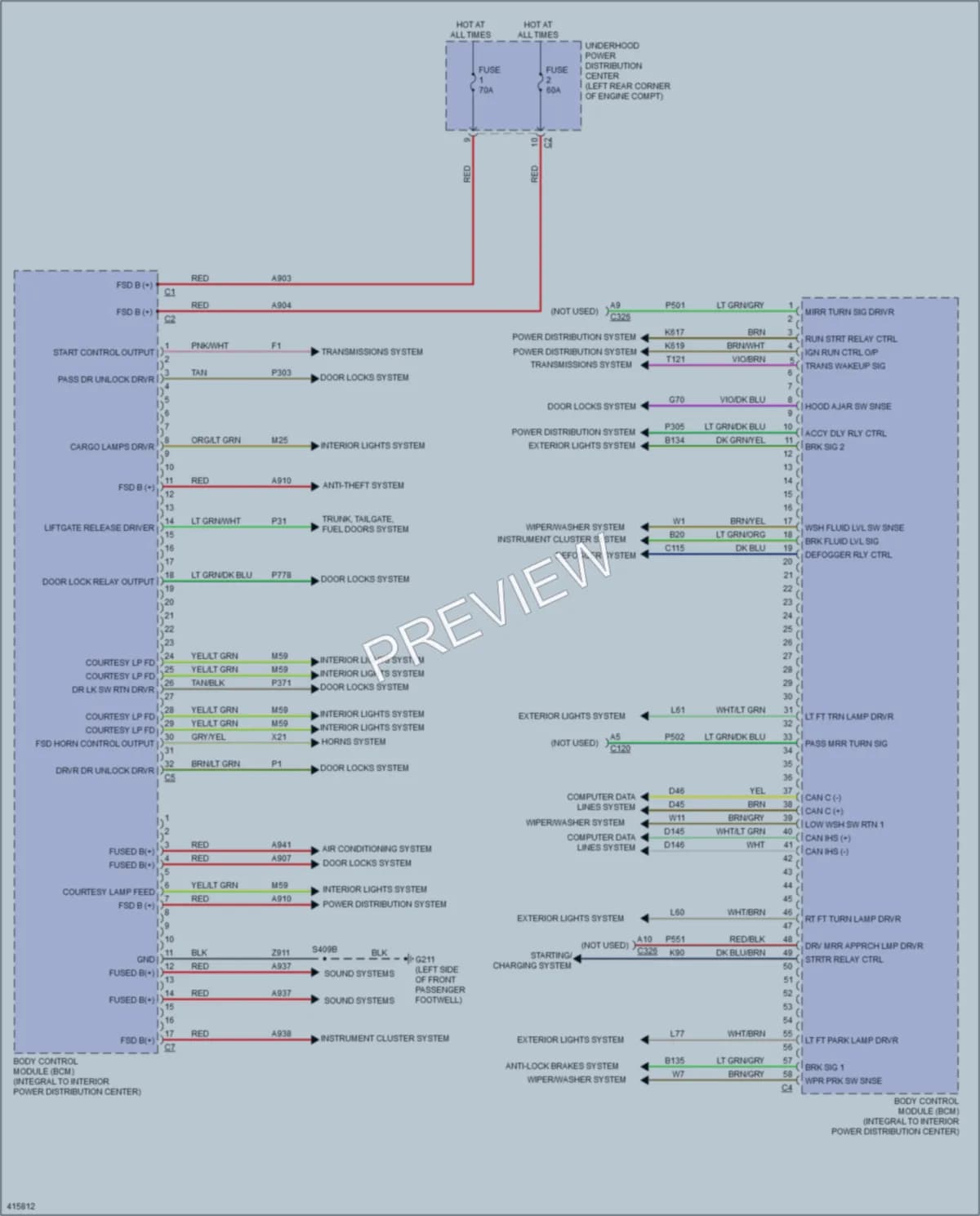 2013 Dodge Dart Body Control Modules wiring diagram preview