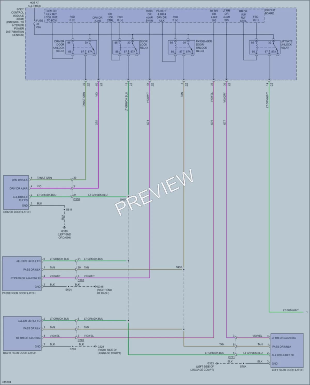 2013 Dodge Dart Power Door Locks wiring diagram preview