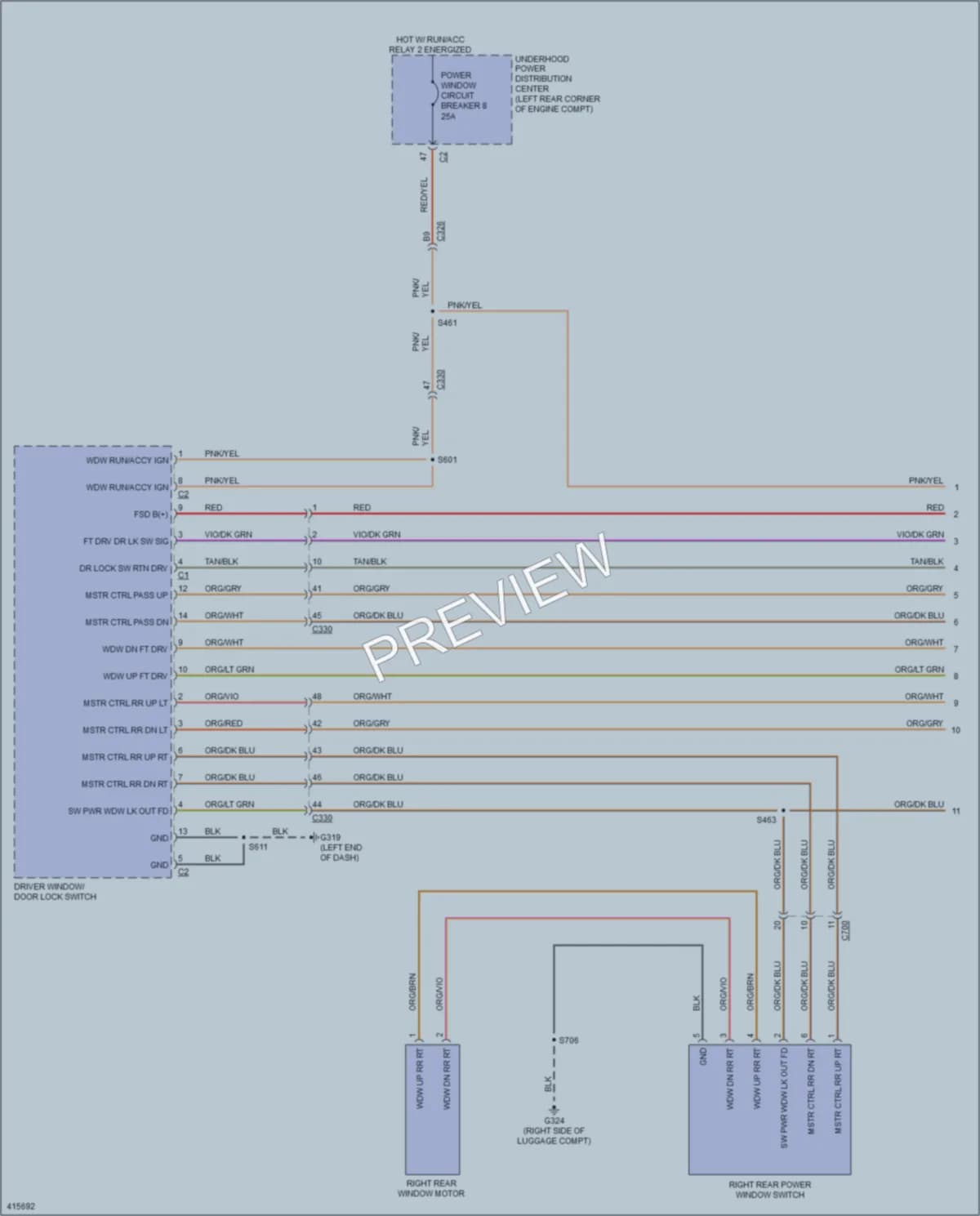 2013 Dodge Dart Power Windows wiring diagram preview