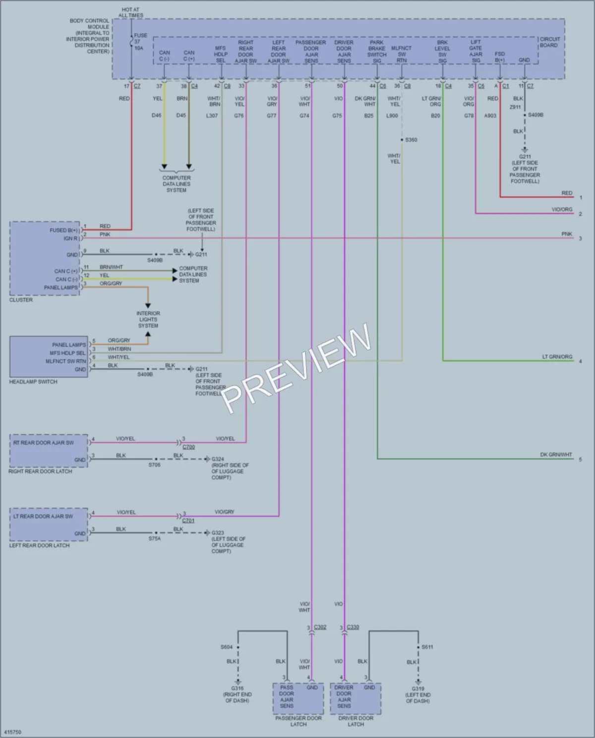 2013 Dodge Dart Warning Systems wiring diagram preview