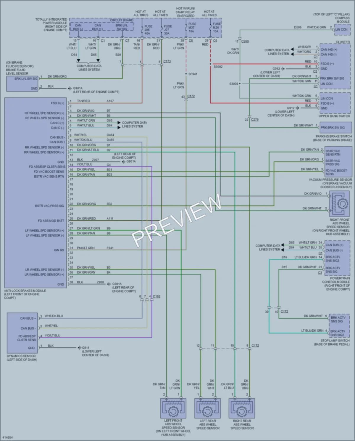 2013 Dodge Durango Anti Lock Brakes wiring diagram preview