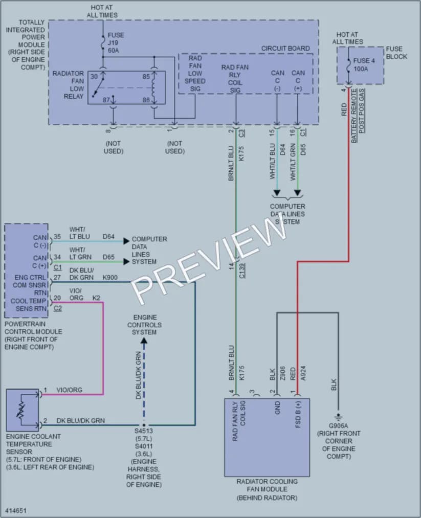 2013 Dodge Durango Cooling Fan wiring diagram preview