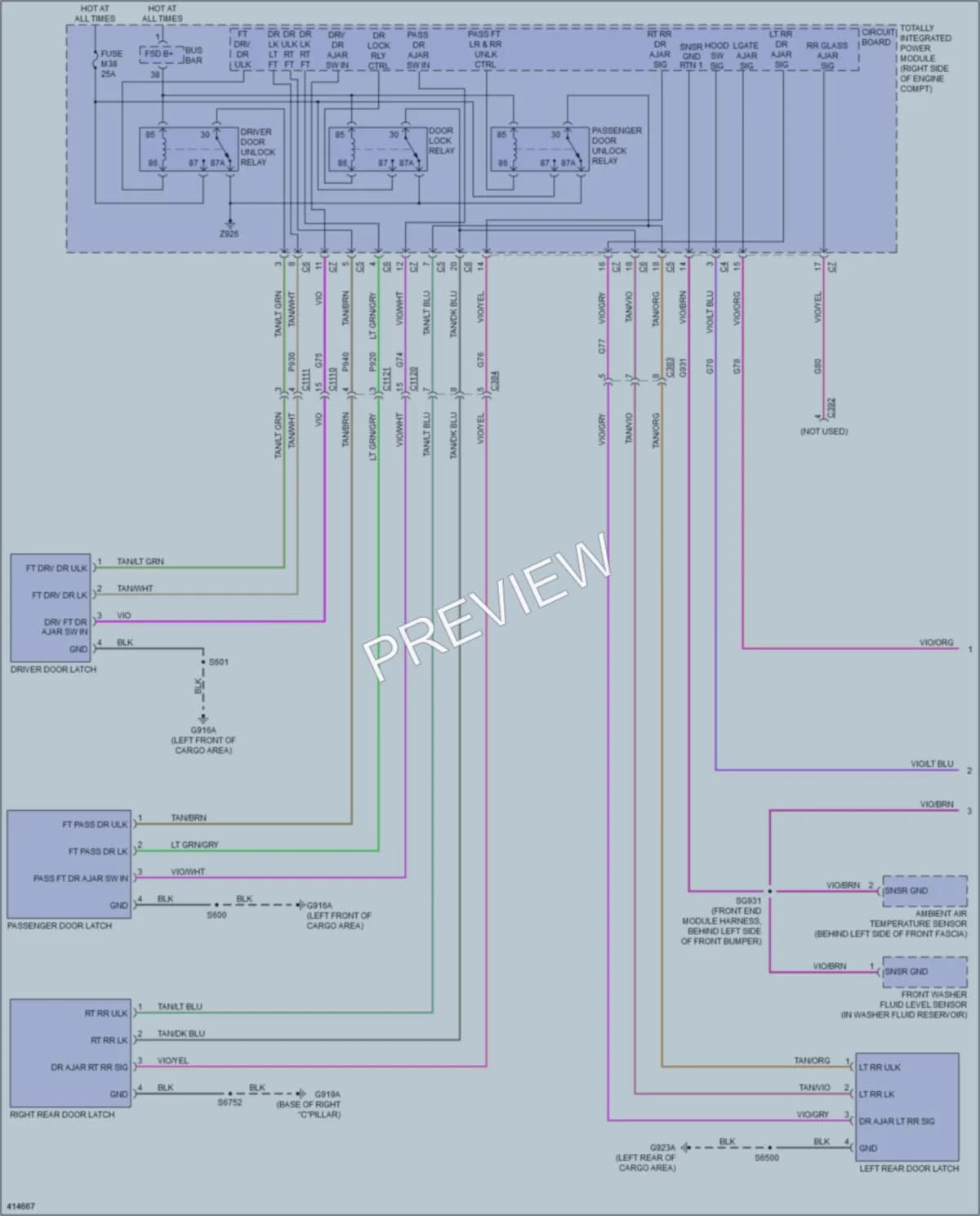 2013 Dodge Durango Power Door Locks wiring diagram preview