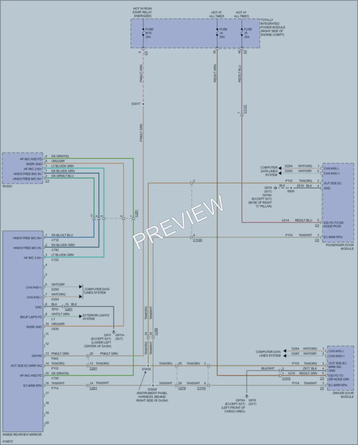 2013 Dodge Durango Power Mirrors wiring diagram preview