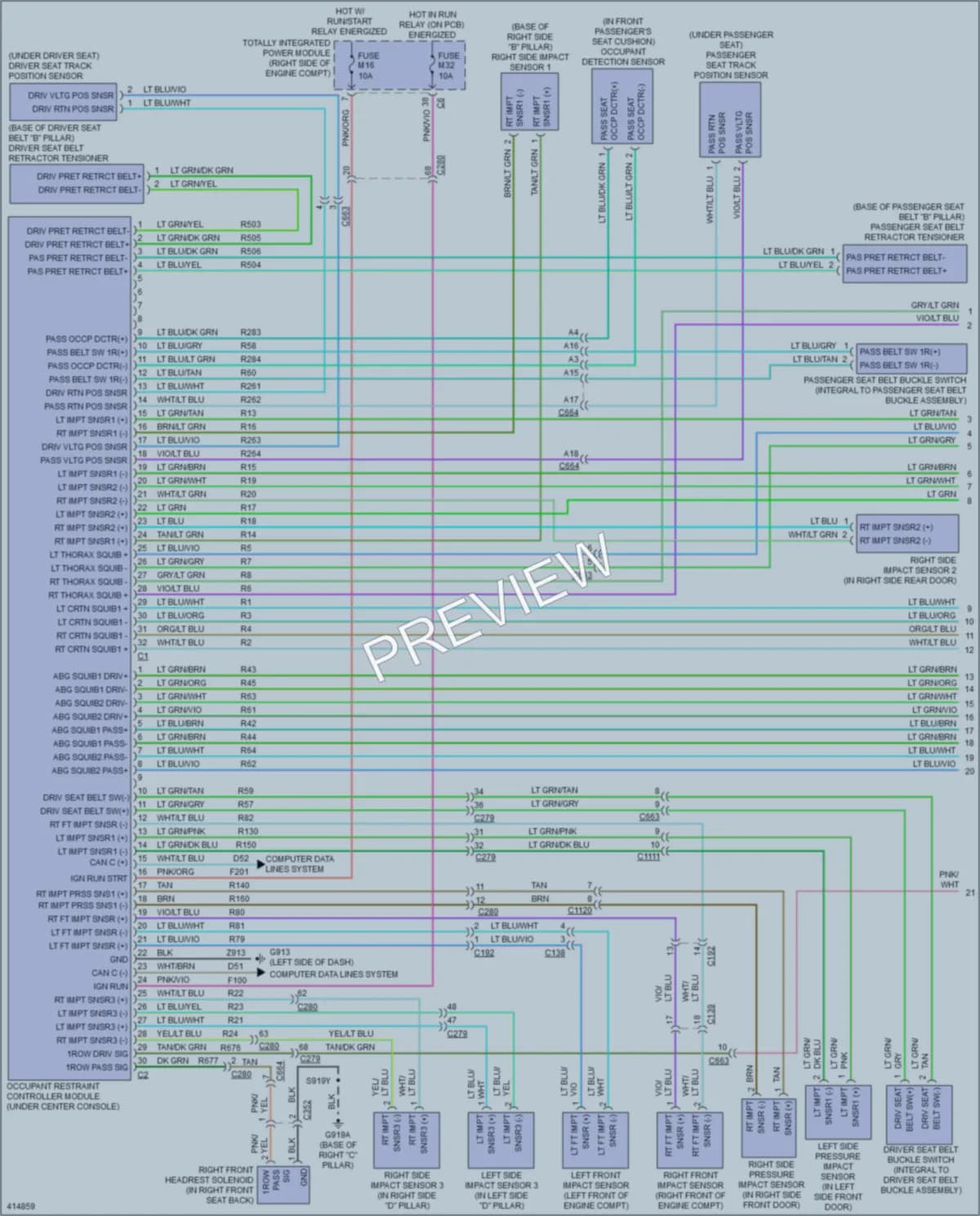 2013 Dodge Durango Supplemental Restraints wiring diagram preview