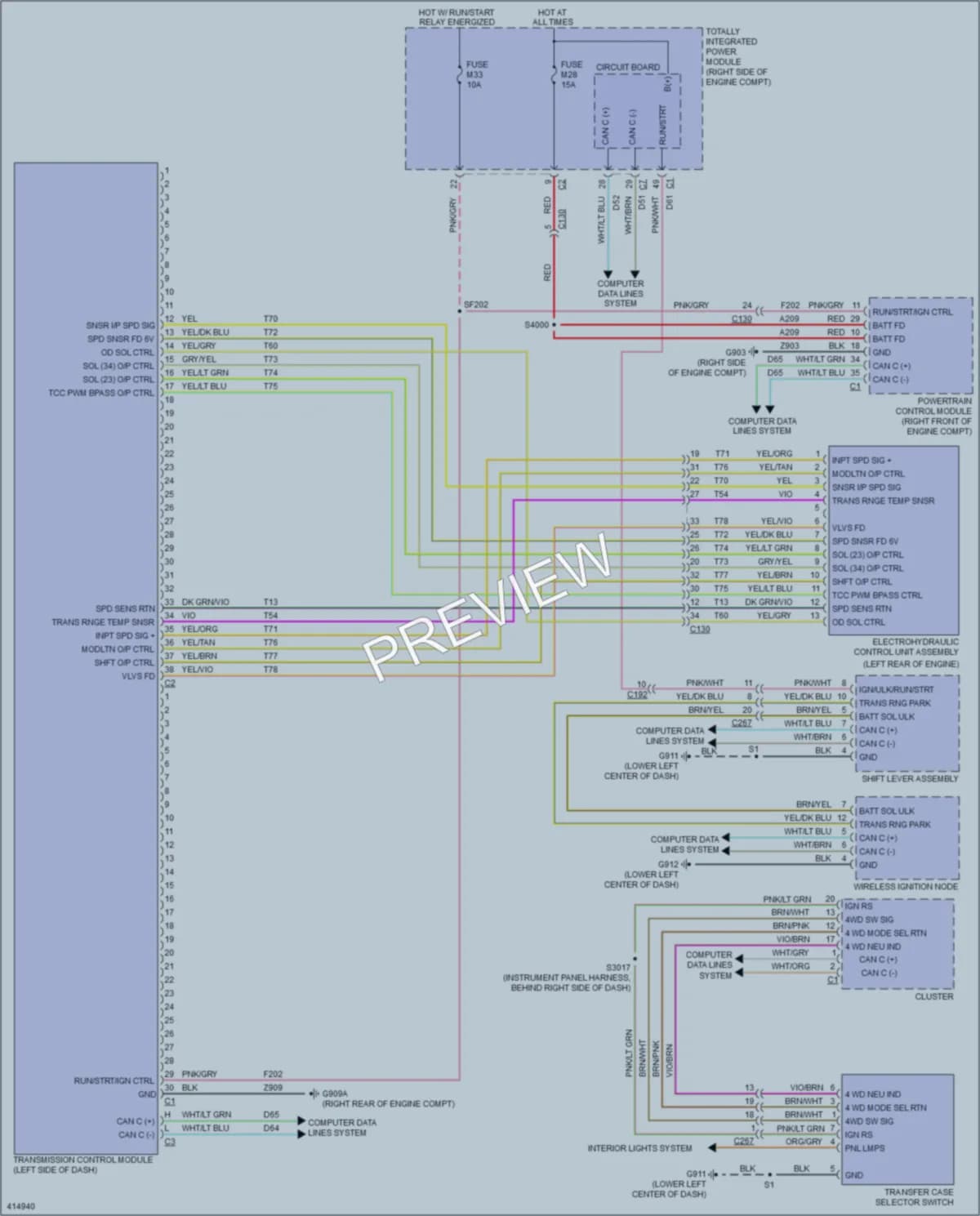 2013 Dodge Durango Transmission wiring diagram preview