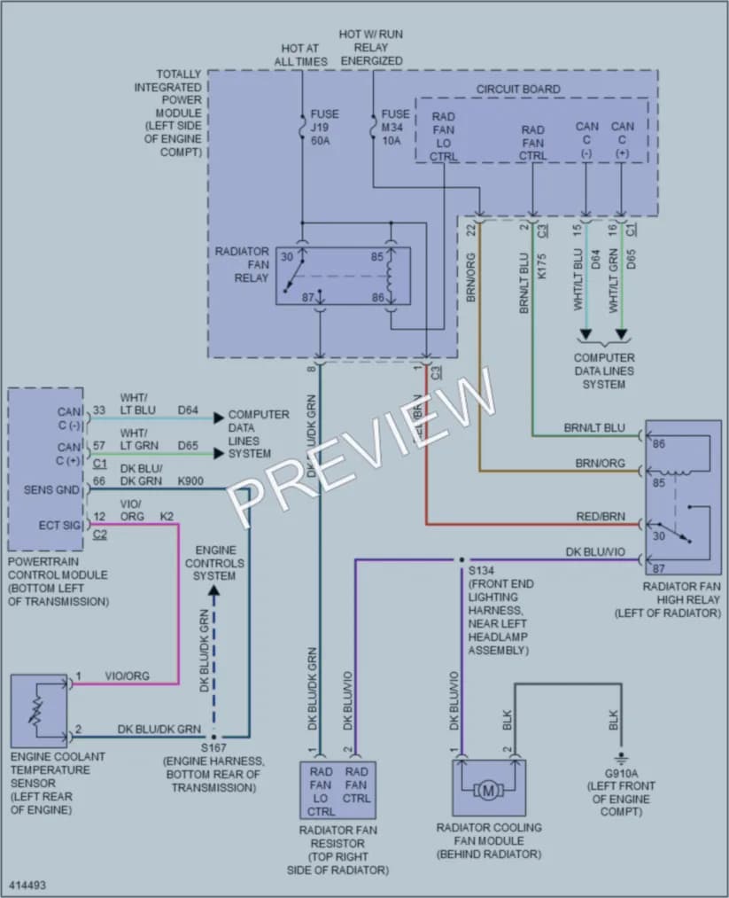 2013 Dodge GrandCaravan Cooling Fan wiring diagram preview