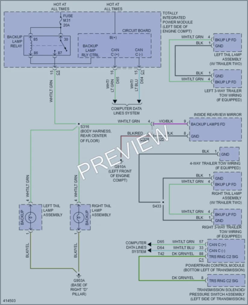 2013 Dodge GrandCaravan Exterior Lights wiring diagram preview