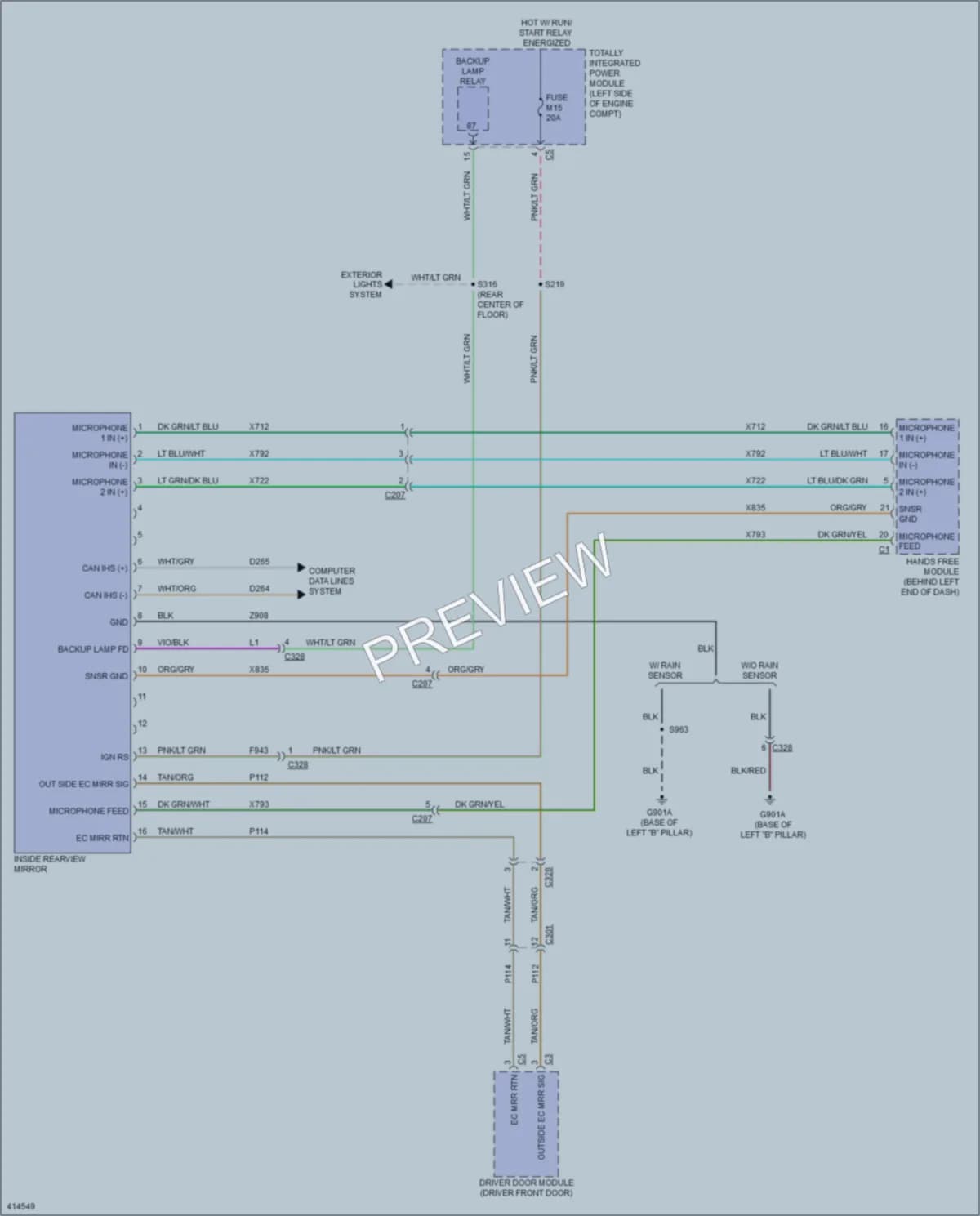 2013 Dodge GrandCaravan Power Mirrors wiring diagram preview