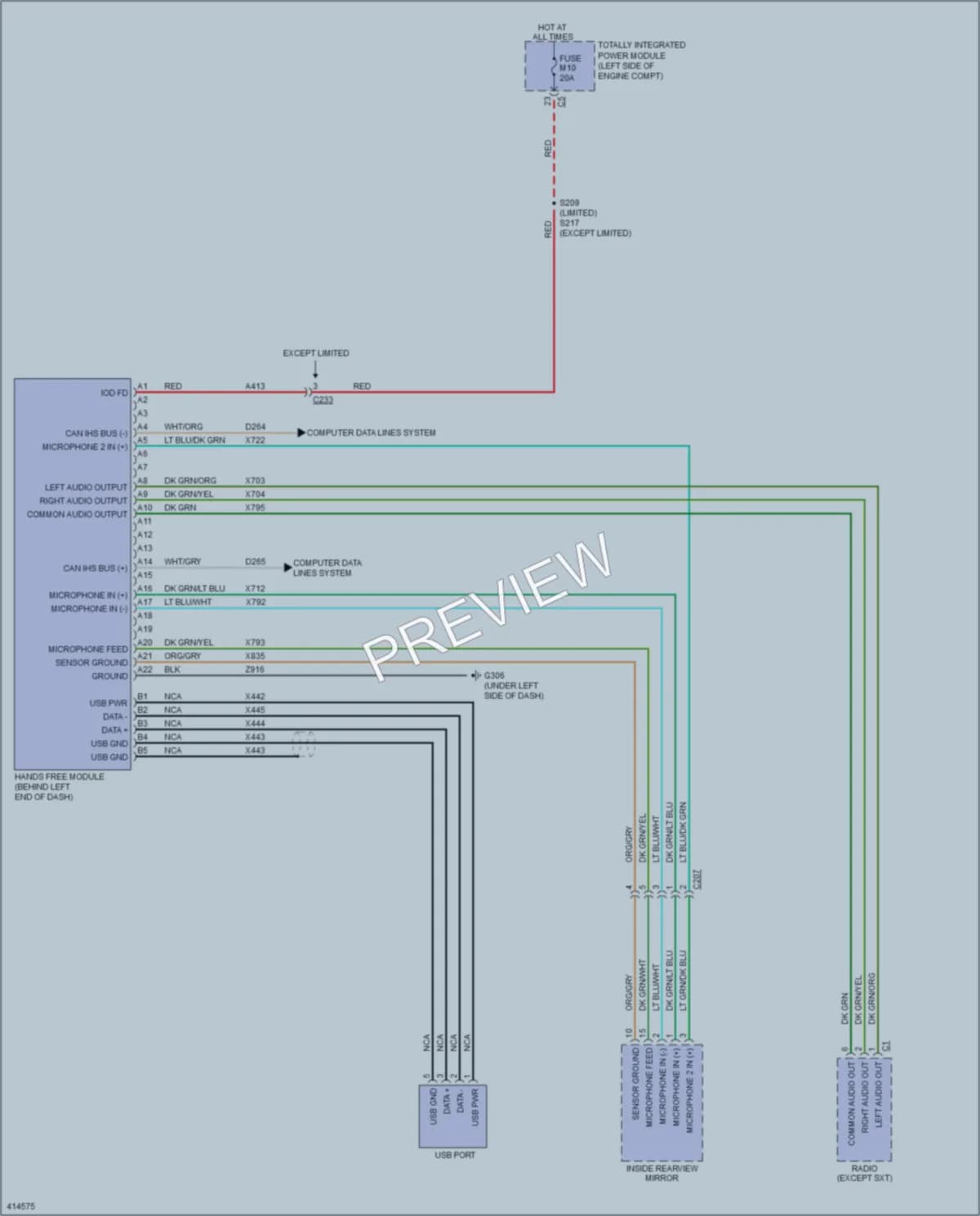 2013 Dodge GrandCaravan Radio wiring diagram preview