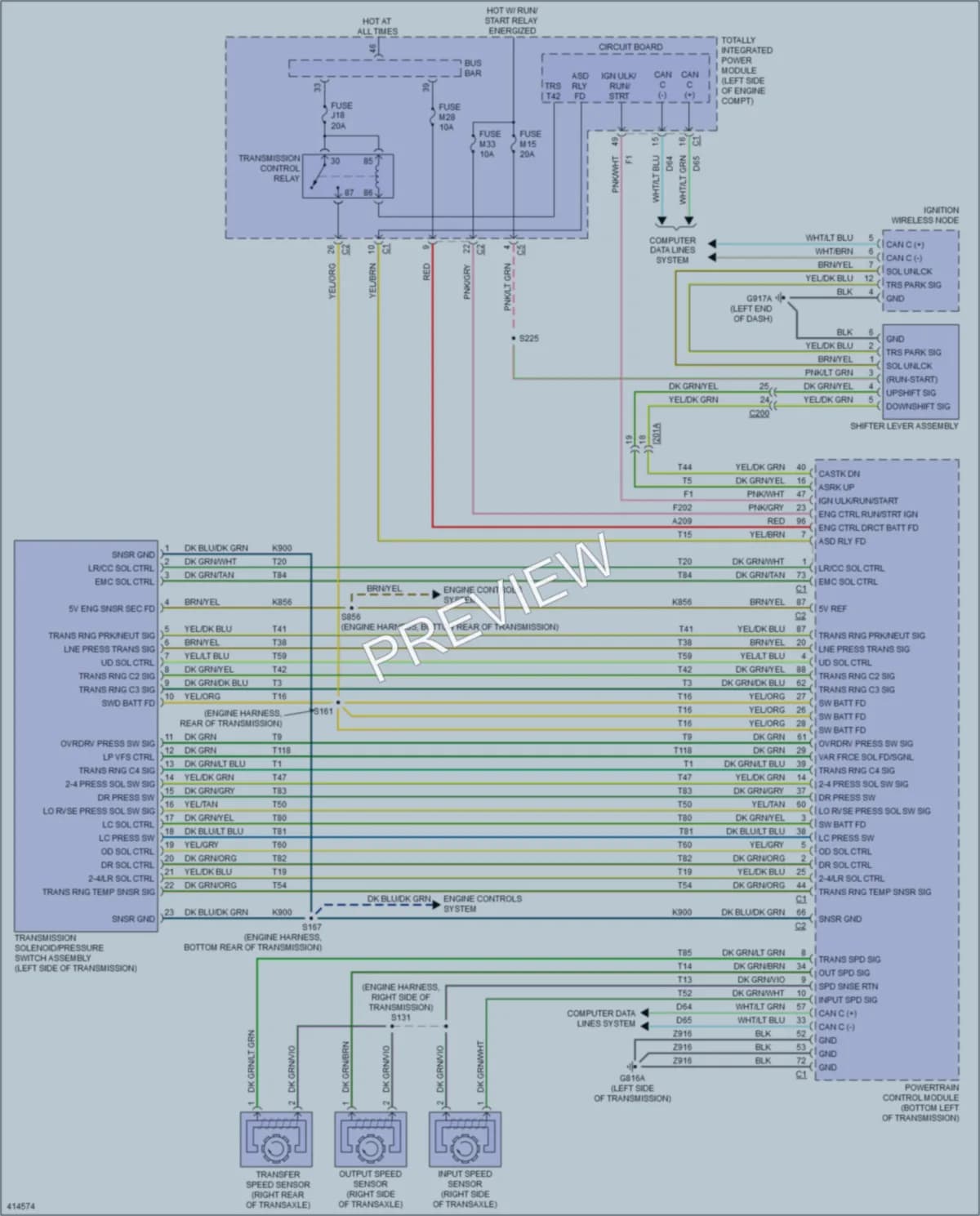 2013 Dodge GrandCaravan Transmission wiring diagram preview