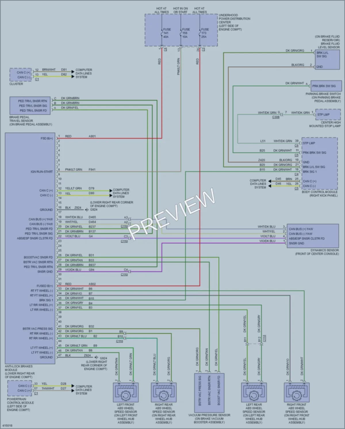 2013 Dodge Journey Anti Lock Brakes wiring diagram preview