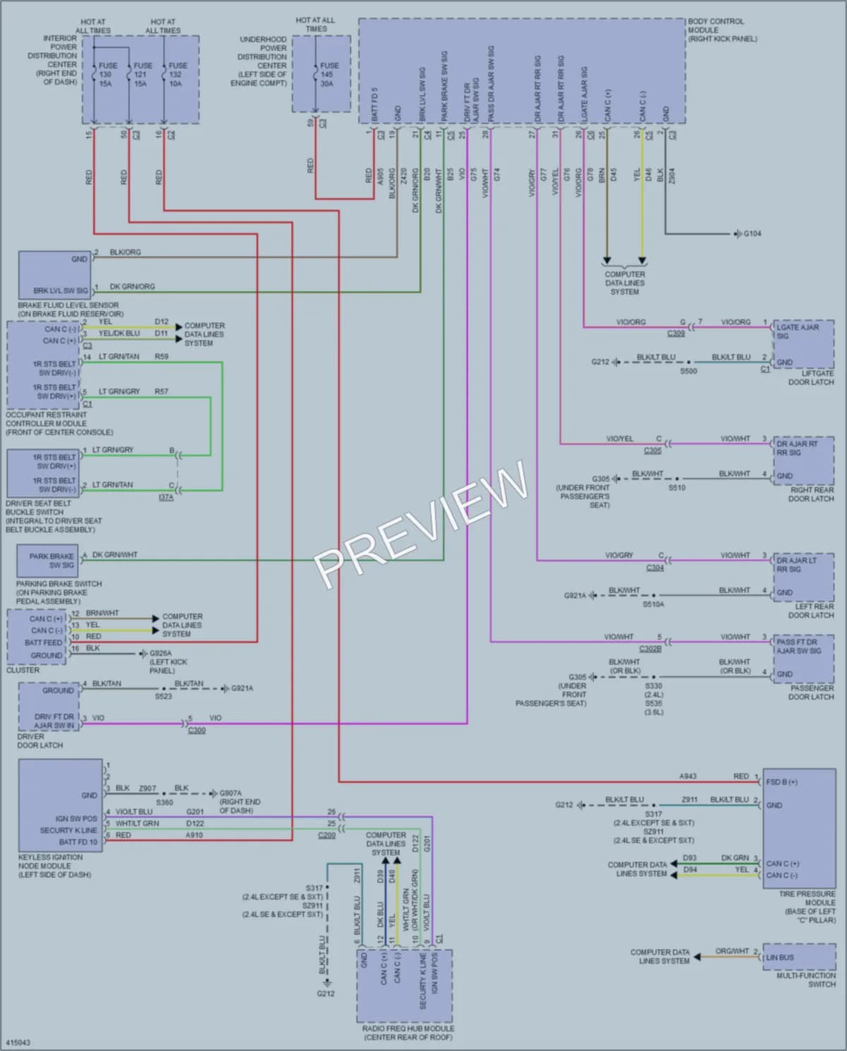 2013 Dodge Journey Warning Systems wiring diagram preview