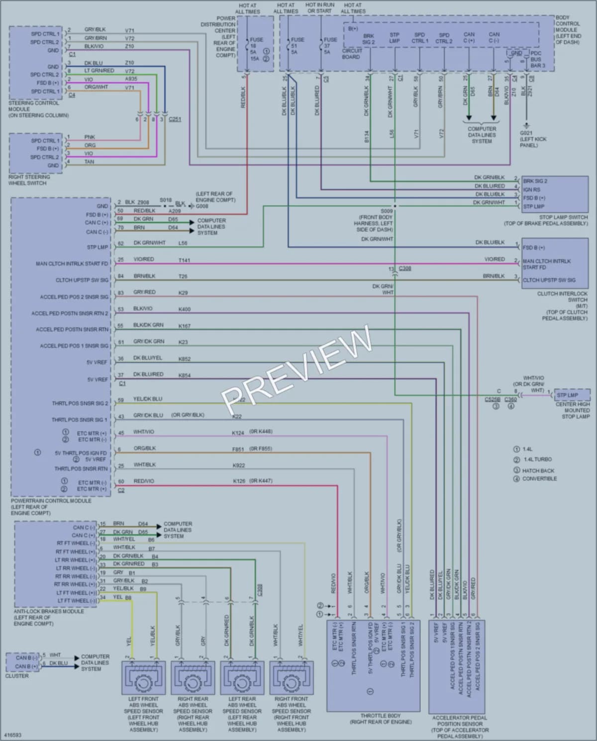 2013 Fiat 500 Cruise Control wiring diagram preview