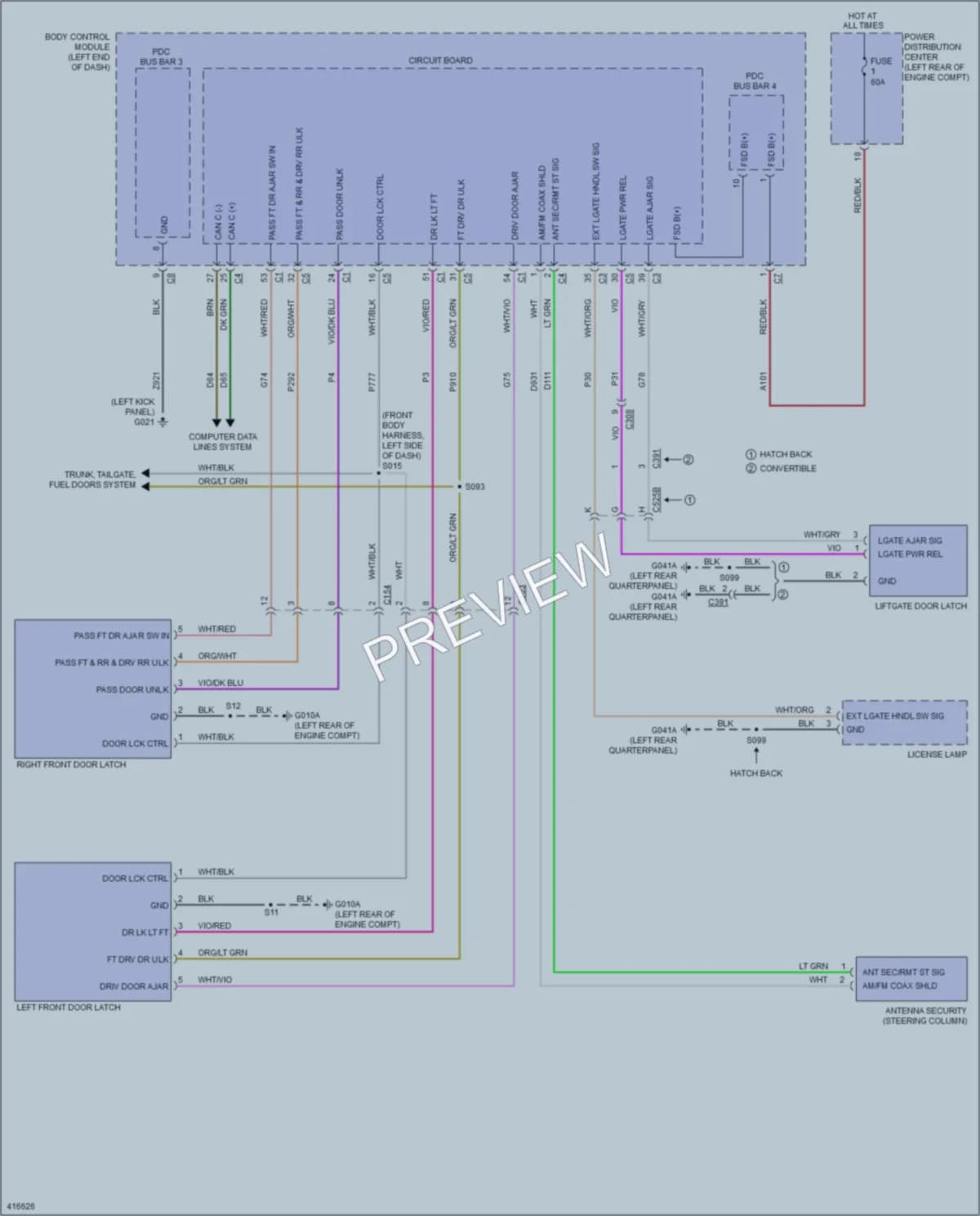 2013 Fiat 500C Anti Theft wiring diagram preview