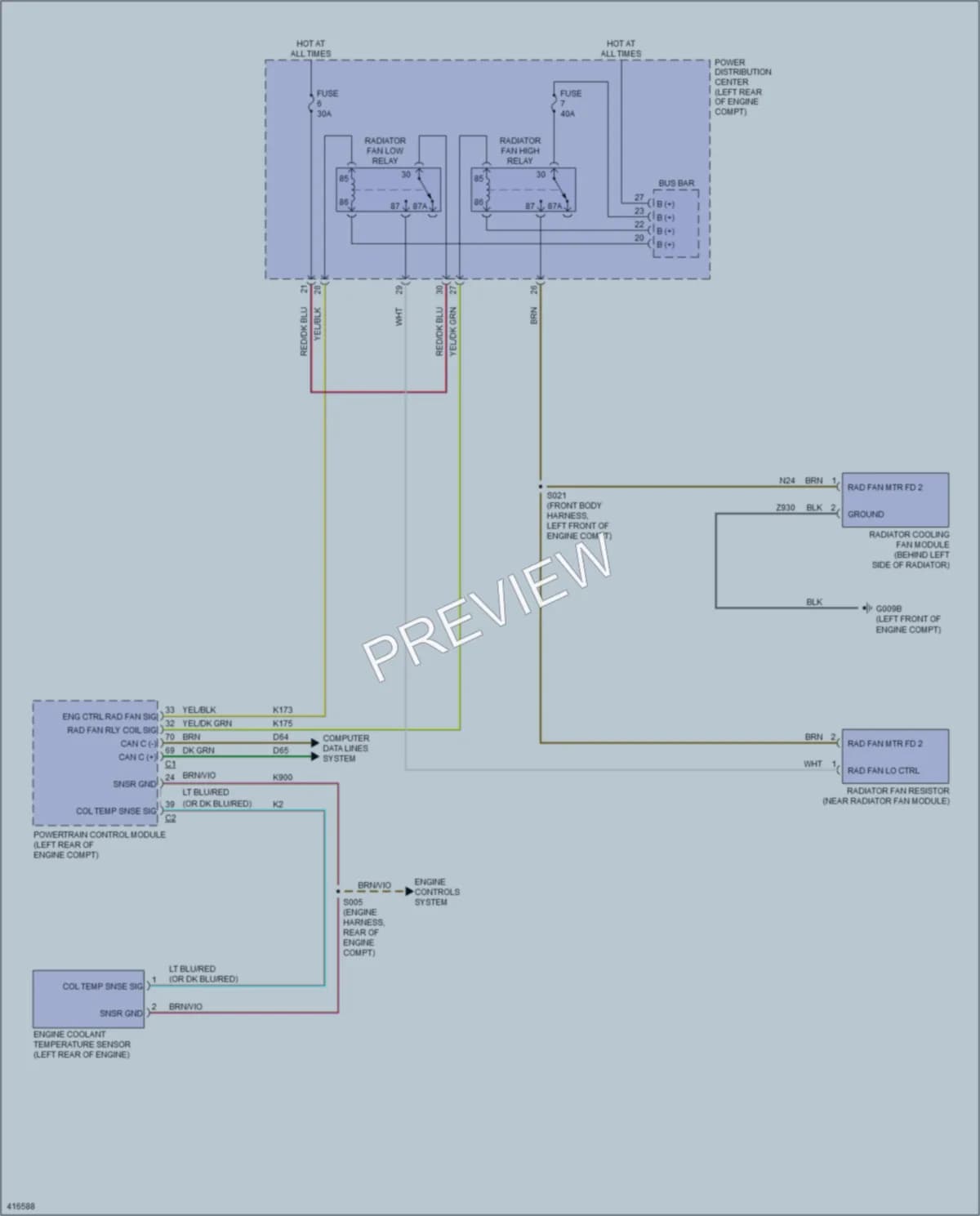 2013 Fiat 500C Cooling Fan wiring diagram preview