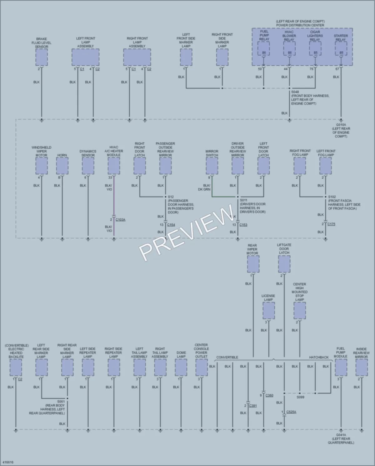 2013 Fiat 500C Ground Distribution wiring diagram preview