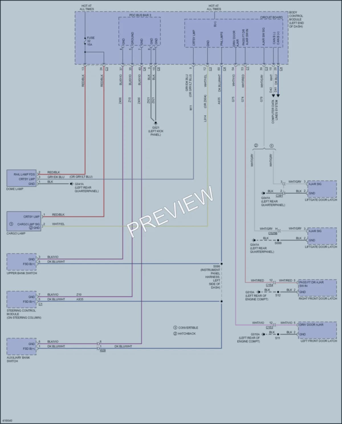 2013 Fiat 500C Interior Lights wiring diagram preview