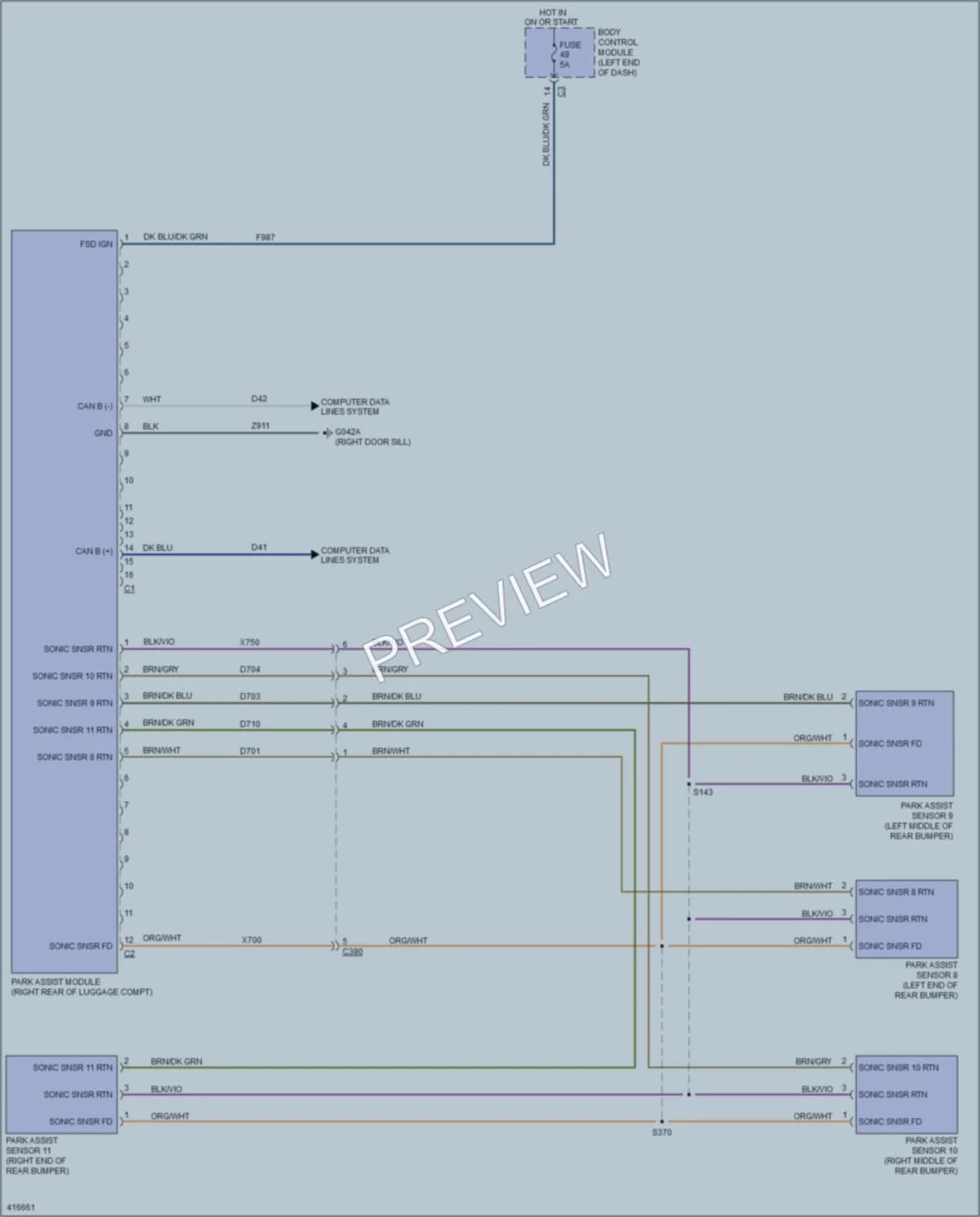 2013 Fiat 500C Navigation wiring diagram preview