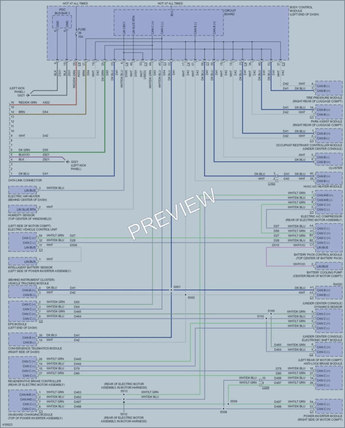 2013 Fiat 500e Computer Data Lines wiring diagram preview