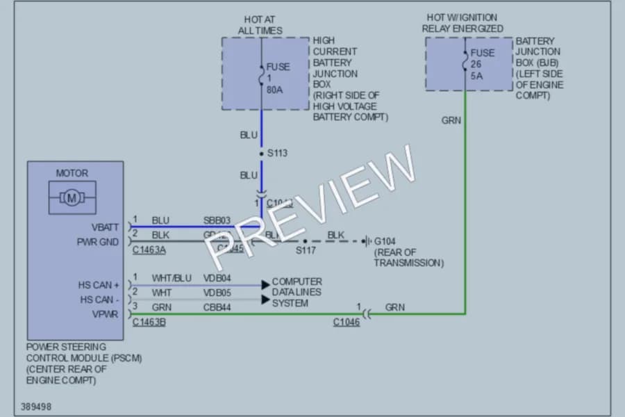 2013 Ford CMaxEnergi Electronic Power Steering wiring diagram preview