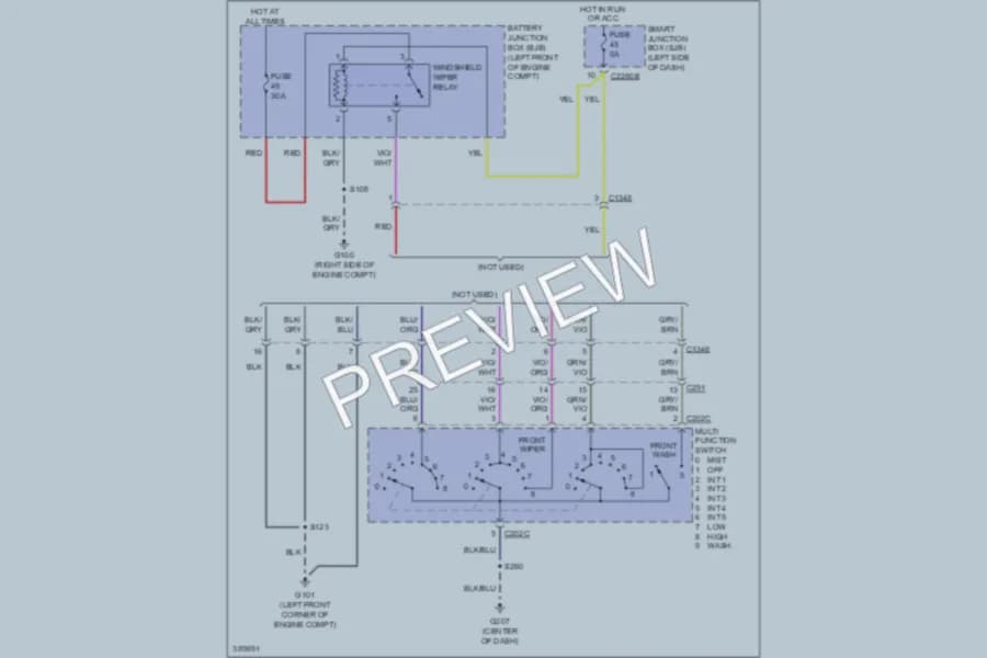2013 Ford E450Econoline Wiper Washer wiring diagram preview