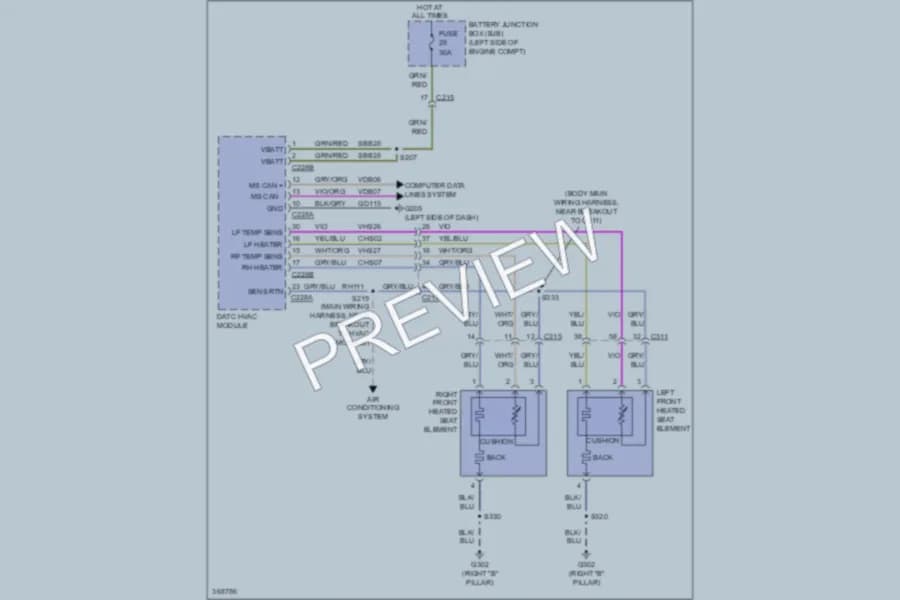 2013 Ford Edge Power Seats wiring diagram preview