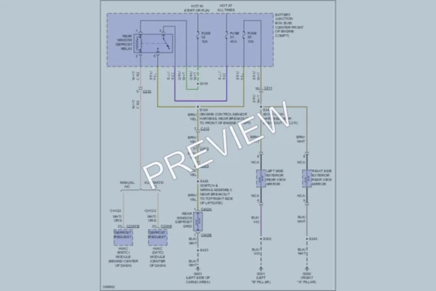 2013 Ford ExpeditionMAX Defoggers wiring diagram preview
