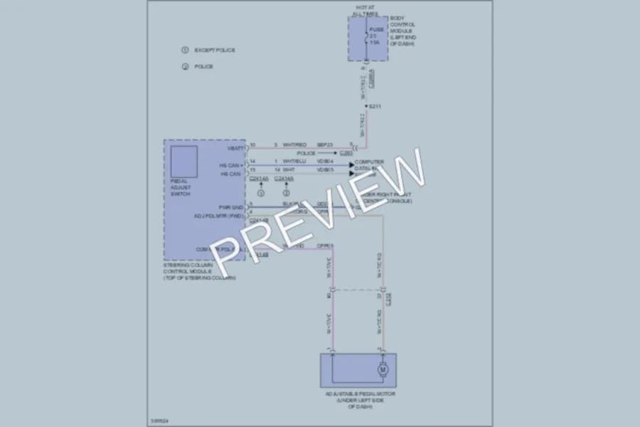2013 Ford Explorer Power Seats wiring diagram preview