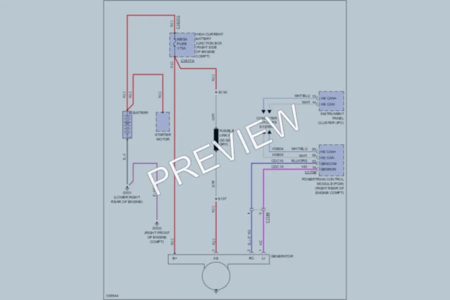 2013 Ford F350Pickup Starting Charging wiring diagram preview