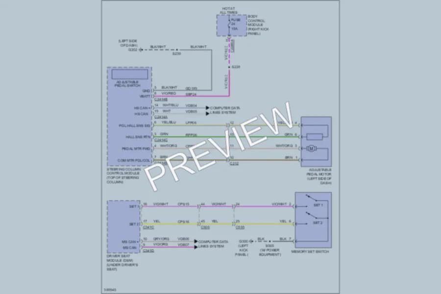 2013 Ford F550ChsCab Memory Systems wiring diagram preview