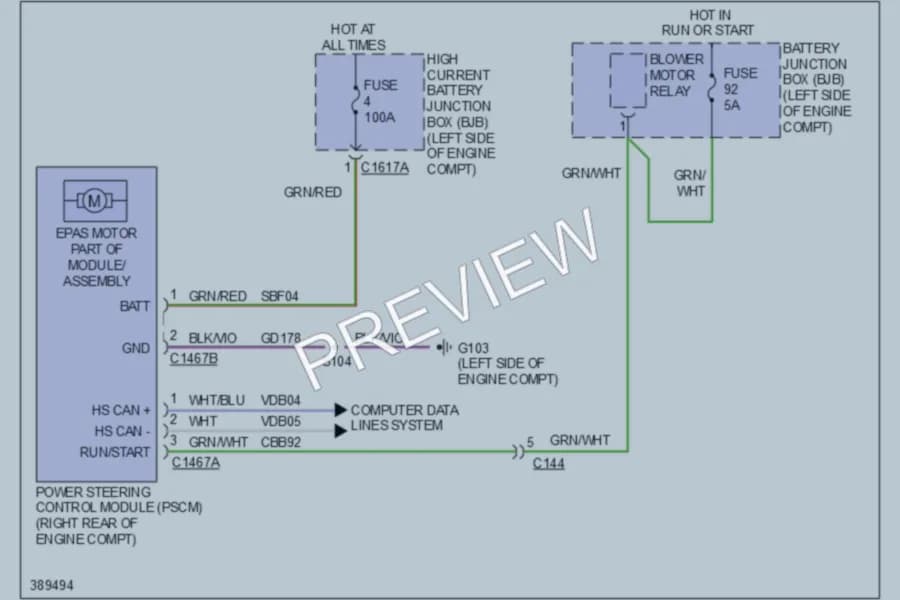 2013 Ford Flex Electronic Power Steering wiring diagram preview
