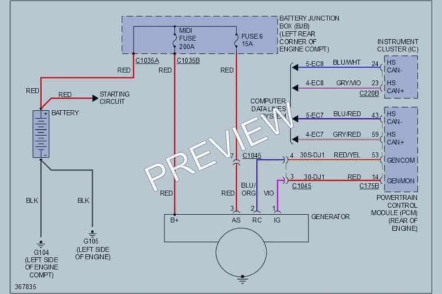 2013 Ford TransitConnect Starting Charging wiring diagram preview