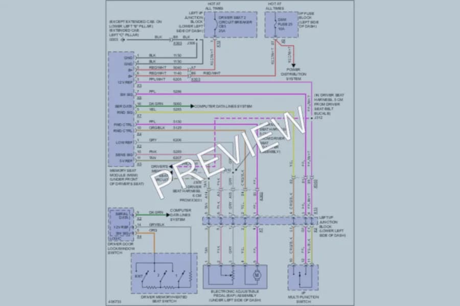 2013 GMC C1500PkupSierraDenali Memory Systems wiring diagram preview