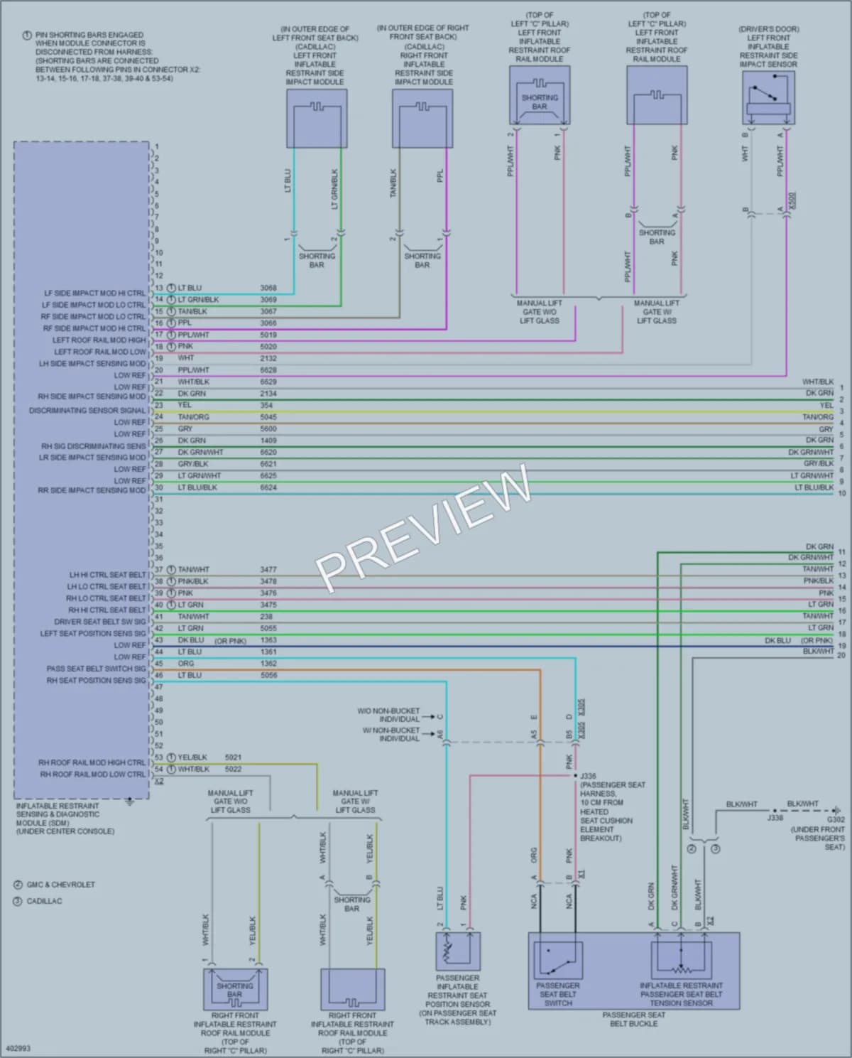 2013 GMC C2500YukonXL Supplemental Restraints wiring diagram preview