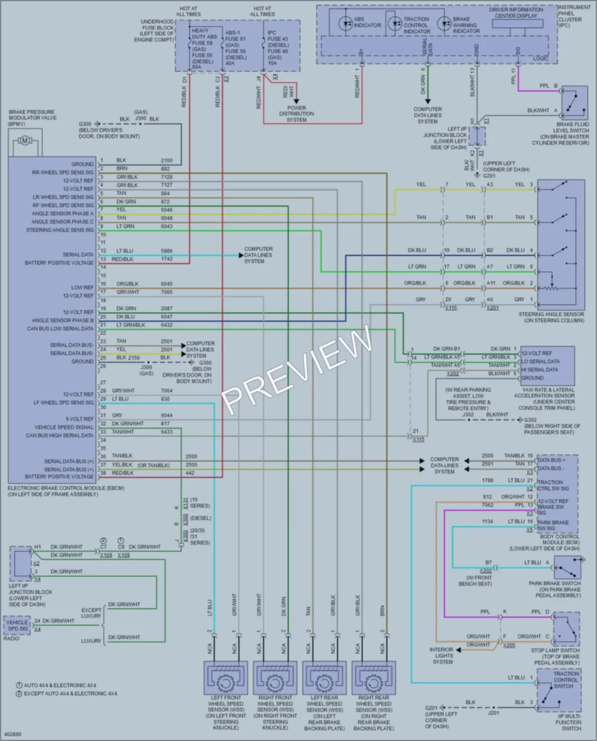 2013 GMC K1500PickupSierra Anti Lock Brakes wiring diagram preview