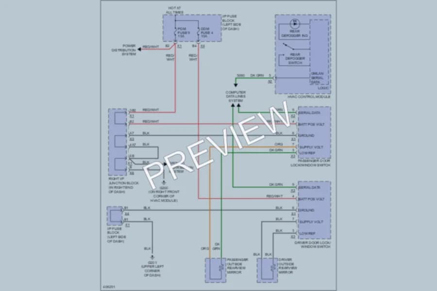 2013 GMC K1500PkupSierraDenali Defoggers wiring diagram preview